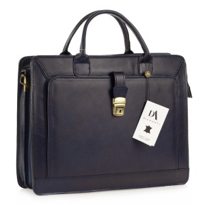 Servieta dama din piele naturala DiAmanti Lido Bleumarin Scuro